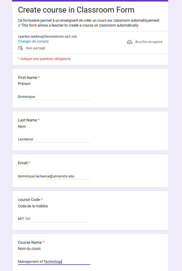 Création individuelle